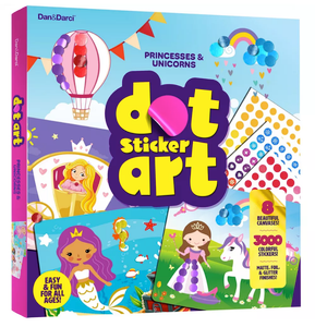 Dan&Darci Dot Stickers Art for Kids - Sticker Books for Toddlers 2-4 Years - Arts and Crafts for Kid Ages 2-4 3-5 4-6 - 4 Year Old Girl Birthday Gifts - Toddler Craft Travel Activities Gift for Girls