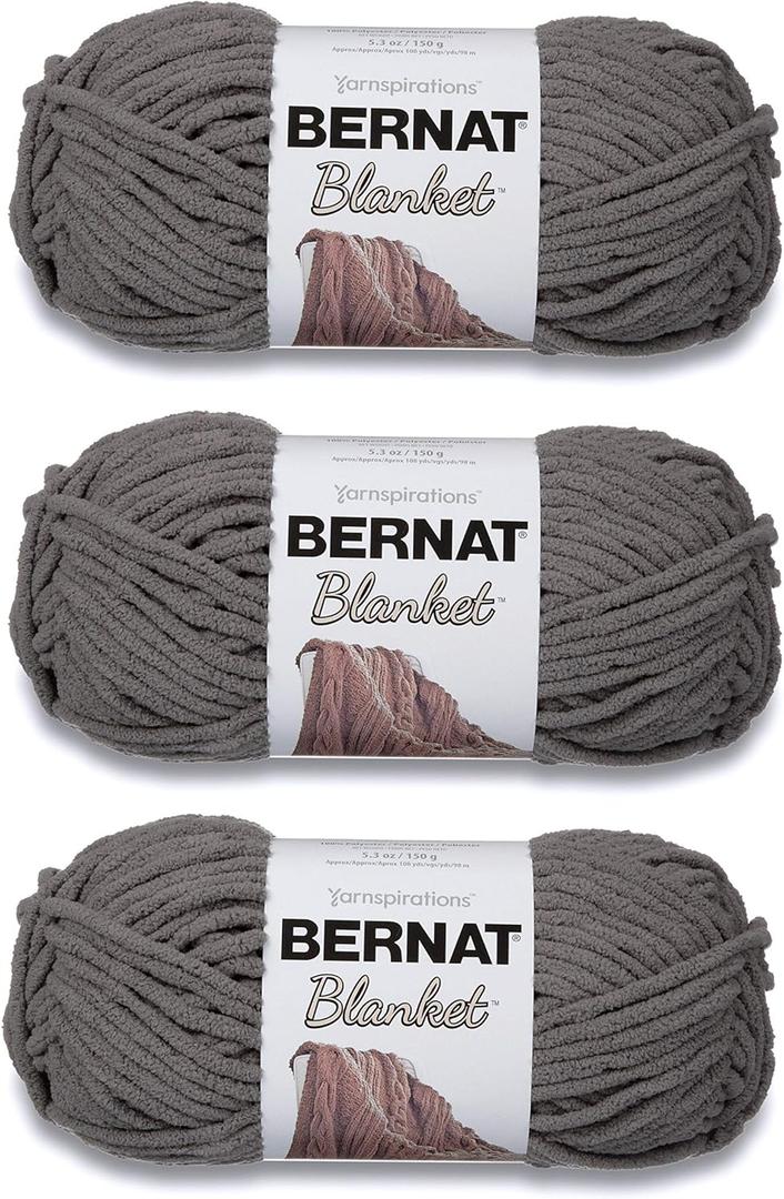 Bulk Buy: Bernat Blanket Yarn (3-Pack) Dark Grey 161200-44