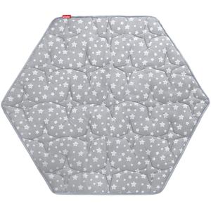 Hexagon Playpen Mat, Baby Playmat Fits Regalo Portable Play Yard 48 Inch and hiccapop 53" PlayPod Playpen, 6 Panel Playpen Mattress Non Slip Pad Mat (Grey With Star)