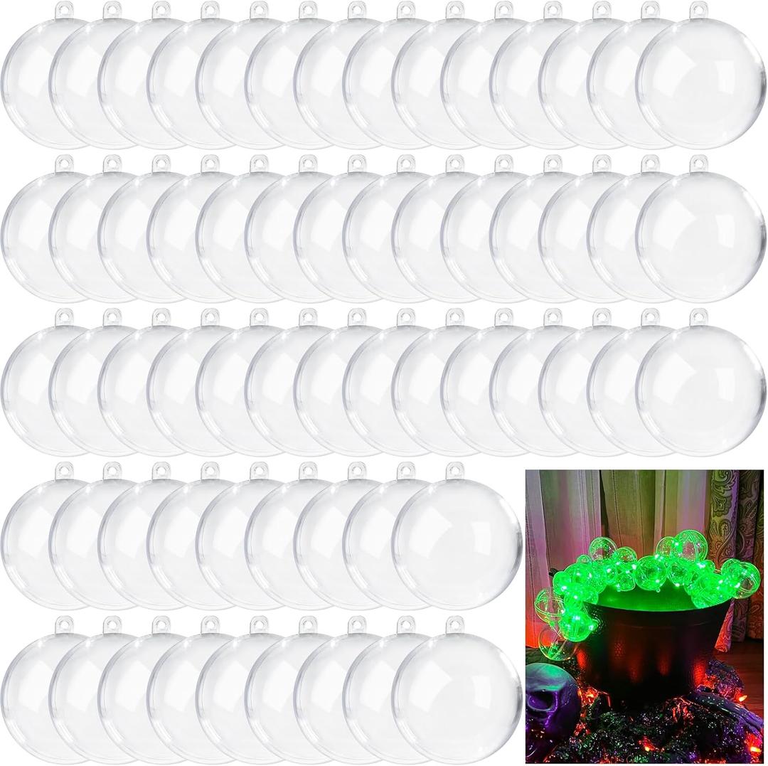 60 Set 120PCS Clear Ornament Balls Christmas Plastic Fillable Ornaments Ball 50mm,Acrylic Clear Ornaments for Craft Fillable Ornament Balls for Home Decor Brand: Zddaoole 50+ Bought in Past Month