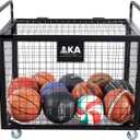 AKA Sports Ball Equpment Cart | Ball Storage for Soccer, Volleyball, Football | Ball Organizer | Ball Rack with Wheels