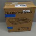 Small Expandable Over The Sink Dish Drainer Drying Rack In Stainless Steel Metal For Kitchen, Counter Space Saving Compact Above Plate Dryer Strainer, Adjustable Hanging Inside Sink Wire Drain Holder