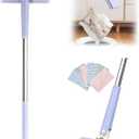 Snap Grip Mini Mop, Zero Touch Mini Mops, No Wash Lazy Mop Automatic Gripping, 360 Rotating Head, Stability Durability (36in+Cloth*6)