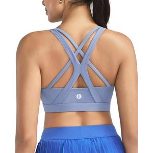 RUNNING GIRL Sports Bra for Women High Support, Criss-Cross Back Padded Strappy Sports Bras Yoga Bra with Removable Cups (S)