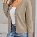 LILLUSORY Womens Cardigan Sweaters Long Sleeve Casual Lightweight Button Down V-Neck Fall Clothes 2026 (Beige, L)