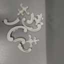 Pangda Corner Wall Molding French Style Wainscoting Panels Flora Moulding Corner Panel Wall Molding Kit for Cabinet Picture Frames Decor, Not Include Glue(4 Pcs,Fleur De Lis Style)