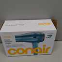 Conair Cord-Keeper Dryer with Folding Handle and Retractable Cord, 1875W Travel Hair Dryer, Ionic Technology, Teal