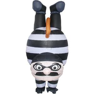 Inflatable Handstand Costume for Adults Halloween Funny Blow-Up Costume (Black)