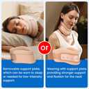 Velpeau Neck Brace for Neck Pain and Support - Soft Cervical Collar for Sleeping, Snoozing, Sleeping Upright, Anti-Snoring, Sleep Apnea for Women & Men (Khaki, Dual-purpose Version, L: 14-16.5"/3.3")