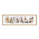 MIBYIBER 8x28 Collage Picture Frame Natural Teak Solid Wood, 4x6 Collage Photo Frame Displays 6 Photos or 8x28 (Without Mat), Wooden Frame for Tabletop or Wall Mounting Display