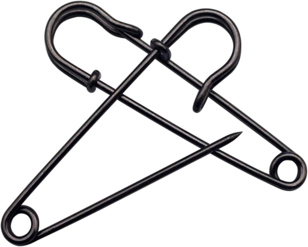 15Pcs Large Safety Pins, 4 Heavy Duty Steel Safety Pins for Clothes, Ideal for Leather, Canvas, and Wool, Sharp Tip for Secure Hold, Perfect for Clothing, Diapers, Blankets, and More, Black (4  0.7  0.5 inches)