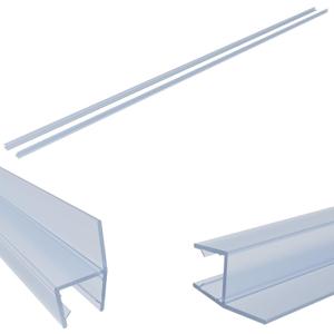 2 Packs Frameless Pivot Shower Door Side Seal Strip for 3/8 Inch (10mm) Glass, 80 Inches Vertical Polycarbonate H-Jamb 180 Degree 80" Long (2 Seals for 3/8" Glass Pivot Door)