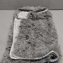 Furhaven Corner Cushion Seat Cover for Dogs & Cats, Washable, For Couches, Sectional Sofas, & L Shaped Couches - Snuggle Spot Shaggy Long Faux Fur Corner Throw - Gray, One Size (Grey)