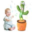 SANJOIN Cactus Baby Toy Talking Dancing Singing Adjustable Volume, Baby Girl for 1 Year Old, Infant Toys for 0-6 6-12 Months Easter Basket Stuffers