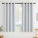 NICETOWN Room Darkening Draperies Curtains Panels, 2 Panels Greyish White W52 x L63