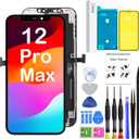 LEAFE for iPhone 12 Pro Max Screen Replacement,Full HD LCD 3D Touch Compatible with iPhone 12 Pro Max Screen Replacement 6.7 inch (Model A2342, A2410, A2411, A2412) with Repair Tools (6.7 inch - 12 pro max)