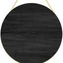 12 Inch Black Blank Unfinished Wooden Circle Sign Round Hanging Decorative Wood Plaque Wooden Sign with Ropes for DIY Crafts, Door Hanger, Sign, Wood Buring, Painting, Christmas Decor
