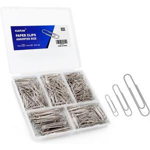 Paper Clips, 500 Pcs Assorted-Size Paperclips, Premium Silver Paperclip Large Medium and Small, Rustproof Metal Paper Clips for Office, School, Home