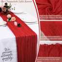 10 Pack Red Cheesecloth Table Runner 17x108 Inch Semi Sheer Boho Rustic Gauze Cheese Cloth Table Runners for Wedding Party Birthday Baby Shower Home Dcor