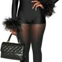 NIFTRIRY One Piece Jumpsuits for Women Long Sleeve Backless Sexy Jumpsuits Bodycon Shorts Romper Party and Night Outfits (Small, Black)