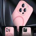 2 x SPIDERCASE Designed for iPhone 15 Pro Max Case, Magnetic Translucent [2 Tempered Glass Screen Protector] [Full Camera Protection] Anti-Fingerprint Anti-Scratch for iPhone 15 Pro Max 6.7, Pink