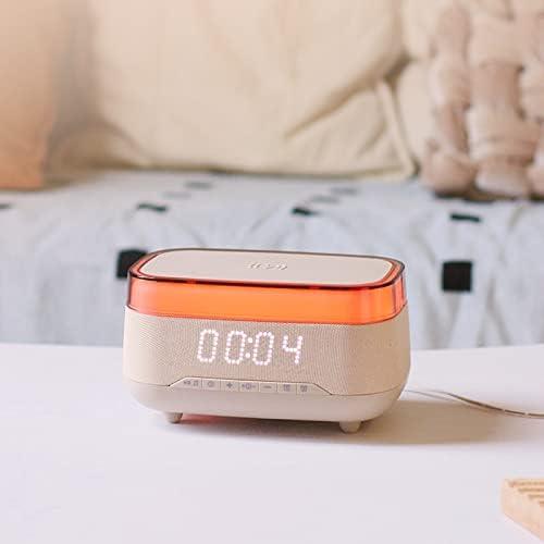Bluetooth Speaker Alarm Clock with Night Light,6 in 1 Wireless Charging Station for iPhone 17/16/Samsung Series,Clock for Bedroom Adjustable 3 Levels Digital Brightness Touch Snooze Sleep Timer 12/24H
