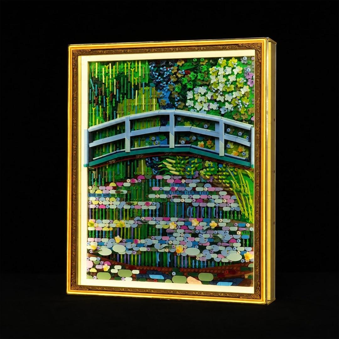 24x20 Inch LED Display Case Compatible with LEGO Water Lily Set 31220 | Acrylic Dustproof Showcase with Lighted Base | Art-Inspired Display for Home & Office (Case Only)