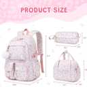 Backpack for Girls, 3PCS Corduroy Girls Schoolbag Set with Lunch Bag & Pencil Pouch, Lightweight Teen Girl Backpacks for Elementary Middle High School Bookbag Laptop Bag Travel Daypack