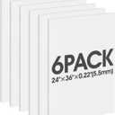 Foam Board 24"x36", Foam Core Board for Projects, Black Poster Board for Painting, Displaying (6 Pack White)