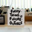 2 x Motivational Office Desk Decor Sign, Inspirational Office Decoration for Business Teamwork Words and Saying Positive Decor, Team Gifts for Coworker Colleague Boss, Everything Is Figureoutable