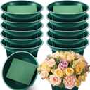 Sabary 24 Pack Large Size 6.3 Inch Floral Foam Round Bowls for Flower Arrangements Round Floral Supplies Flower Foam with Bowl Kit with Floral Foam Blocks for Table Party Wedding Festival Flower