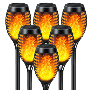 Kurifier Solar Lights Outdoor, 6Pack Solar Torch Light with Flickering Flame, Waterproof Solar Garden Light, Outdoor Solar Lights for Yard, Flame Torches for Outdoor Decorations Decor Yard