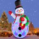 Danxilu 20 FT Tall Christmas Inflatables Snowman Built-in Rotating LED Lights Outdoor Decorations, 20 Foot Giant Snowman with Blower Blow Up Yard Decoration for Home/Lawn/XmasParty/Parks/Squares