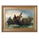 DECORARTS - Washington Crossing the Delaware by Emanuel Leutze, Giclee Print w/Golden Frame for Wall Decor. Picture Size: 24x16 Total Size w/Frame: 30x22 in