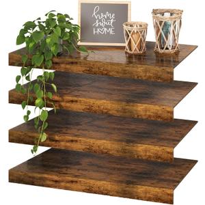 Makentra 4 Pcs 36×12 Wire Rack Covers for Shelves – Wood Shelf Covers for Wire Shelving, Rustic Farmhouse Style for Pantry, Closet (4 pcs, 36×12 Inch)