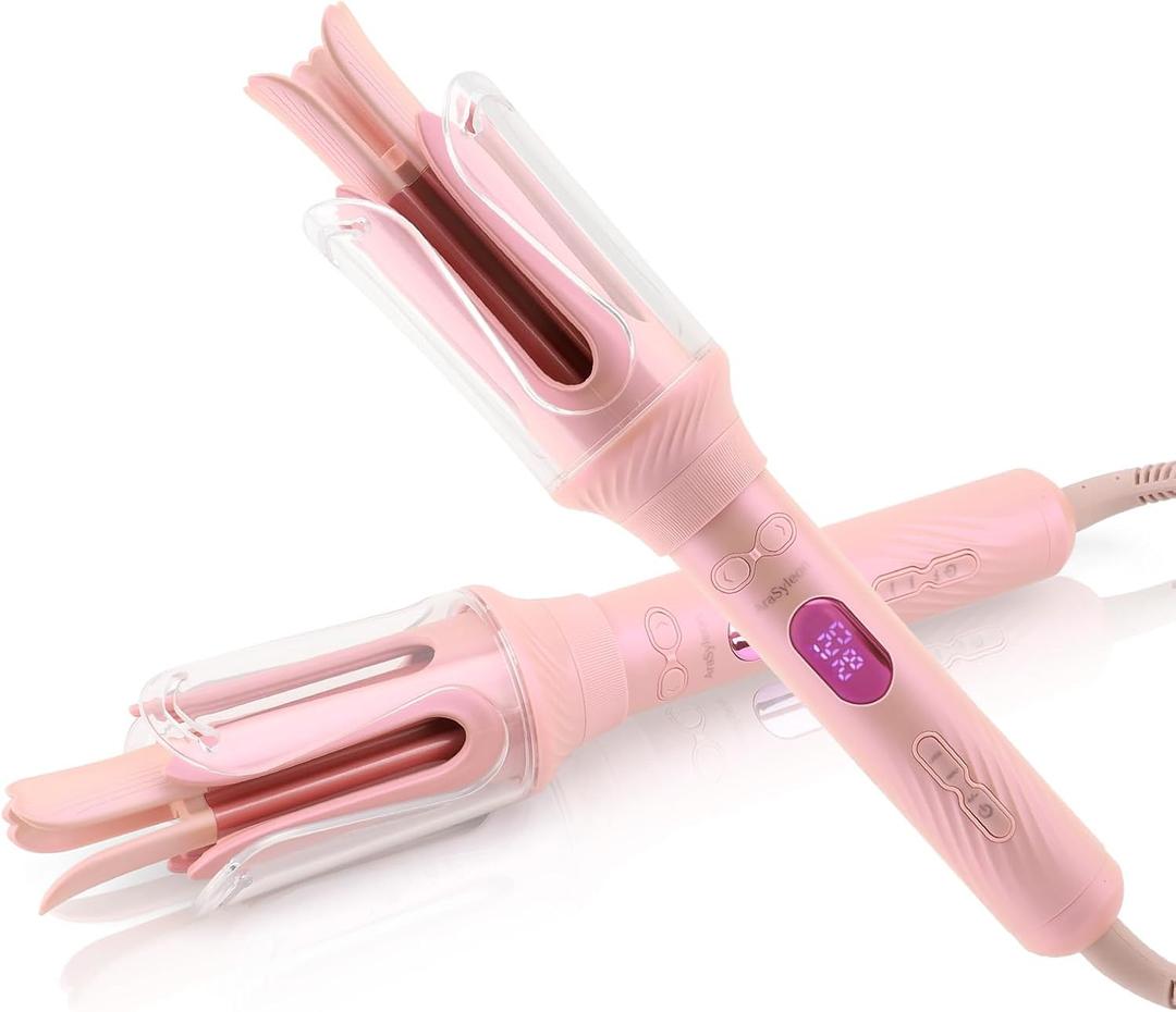 Automatic Curling Iron, Hair Curler for Kids & Beginners, Safe Rotation Easy to Use, 12 Temp Settings (210-410F), 3 Smart Timer, Ceramic Negative Ion Hair Iron, Dual Voltage