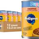 Pedigree Puppy Chopped Ground Dinner Wet Puppy Food with Chicken & Beef, 13.2 oz. Cans, 12 Count