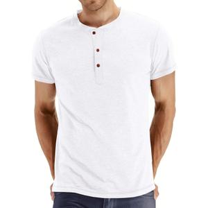 NITAGUT Mens Fashion Casual Front Placket Basic Long/Short Sleeve Henley T-Shirts (Large, 0 White)