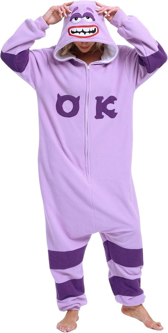 NAITOKE Adult Animal Onesie Halloween Costume Cosplay One-Piece Pajamas Women Man Teens (Small, Purple)