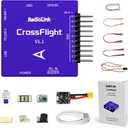 Radiolink CrossFlight Flight Controller mini Size, 10 PWM Output OSD Module Integrated, Vibration Damping FC for RC Plane/3-8 Copters/Helicopter/Submarine/FPV Drone/Car/Boat/Auto Flight Route&Return