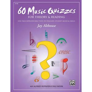60 Music Quizzes for Theory and Reading: One-page Reproducible Tests to Evaluate Student Musical Skills, Comb Bound Book