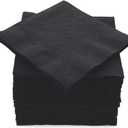 100 Pack Black Beverage Napkins, Big Party Pack, 2 Ply, Ideal for Wedding, Party, Birthday, Dinner, Lunch, Cocktails. (5 x 5) by Amcrate