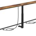 Kitstorack 2-Pack Narrow Console Table with Adjustable Height (25"-33") & 2 Power Outlets, Skinny Behind Couch Table, 79" Long x 5.9" Wide Sofa Side Table for Living Room, Rustic Brown