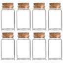 EWEIGEER 8 pcs 45ml Small Glass Bottles with Cork Stopper,Spice Vials Jars,Cute Storage Jar,Wishing Bottle 37x60mm(1.46x2.36inch)