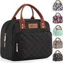 Buringer HOMESPON Lunch Bag for Woman Man Adults with Front Pocket Insulated Lunch Tote Lunch Box Container for Work Picnic or Travel（Black）