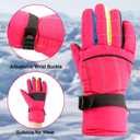 Kids Snow Gloves for Skiing Kids Mitten Winter Waterproof Girls and Boys Snow Gloves for Winter Cold Weather (8-14 years old, Red)