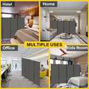 MAYOLIAH 4 Panel Privacy Screen Room Dividers 6FT Tall Portable Office Wall Divider for Rooms Separator 136" x20"x71", Grey