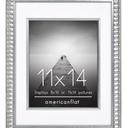 Americanflat 11x14 Picture Frame with Decorative Inner Mat Accent - Use as 8x10 with Mat or 11x14 without the Mat - Statement Frame with Shatter-Resistant Glass 