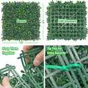 10x10Inch 12Pcs Grass Wall Panels, 4 Layers UV-Anti Boxwood Greenery Hedge with 50 Zip Ties, No Odor Artificial Fake Grass Backdrop for Indoor Outdoor Privacy, Birthday Wedding Decor, 8.3 SQ FT