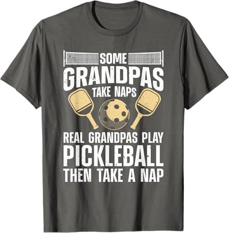 Funny Pickleball Design for Men Grandpa Pickleball Player T-Shirt Small